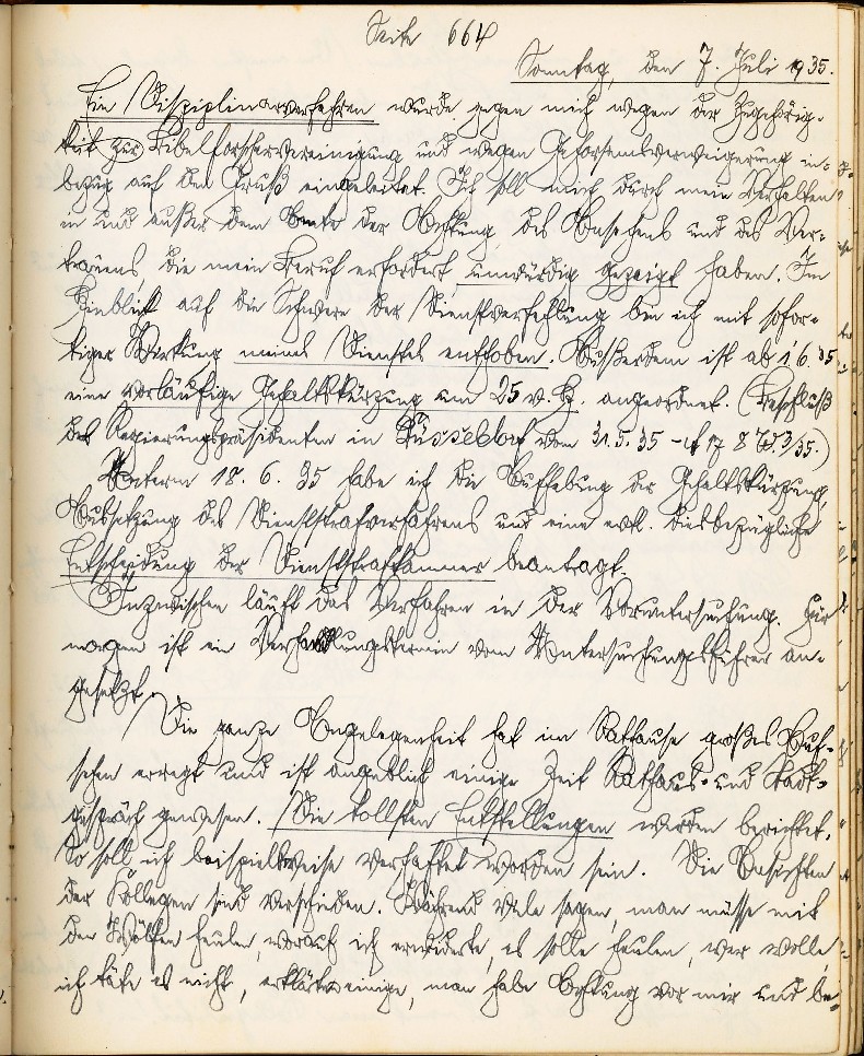 Tagebuch 7. Juli 1935